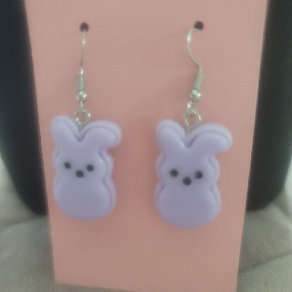 Cute Purple Bunny Earrings New